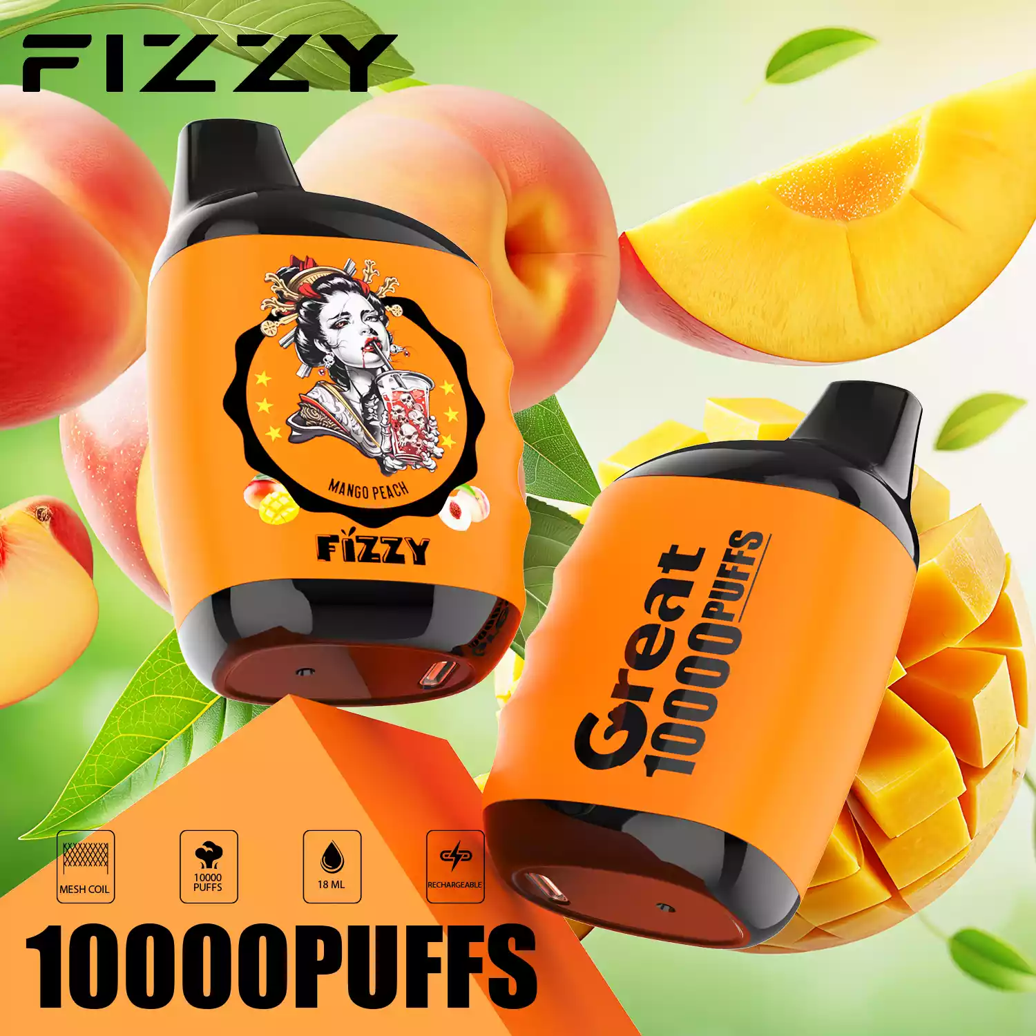 Fizzy Great 10000 Puffs Mesh Coil Einweg-E-Zigarette
