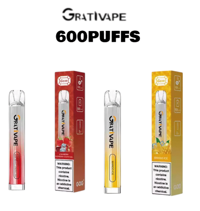 Grativape Gem 600 Puffs Mesh Coil Einweg-E-Zigarette