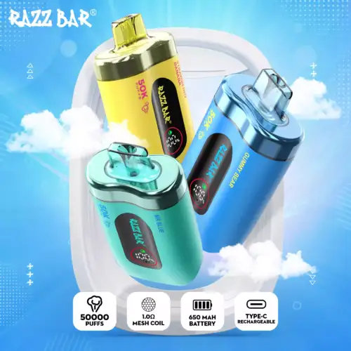 Razz Bar 50K Puffs – Langanhaltendes Dampfen mit Mesh Coil
