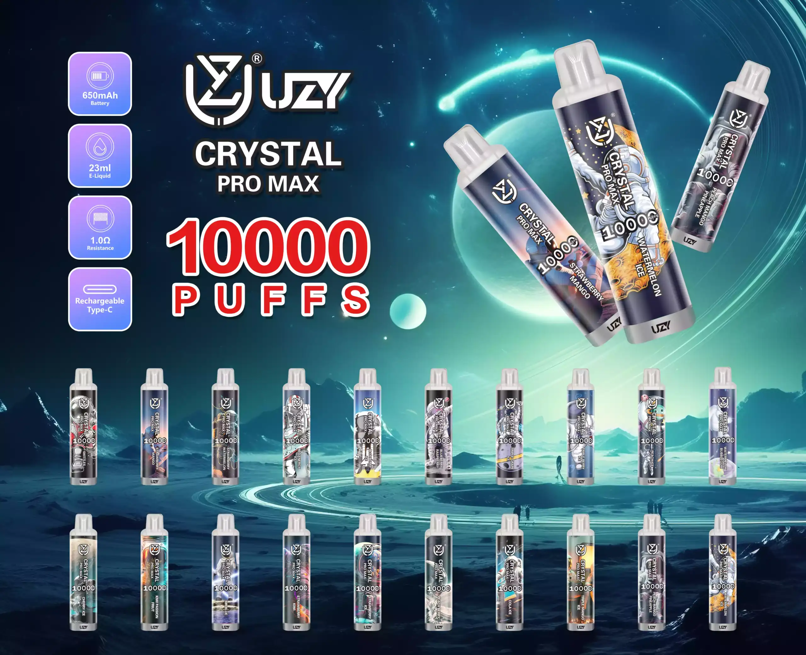 UZY Crystal Pro Max 10000 Puffs –Dampferlebnis