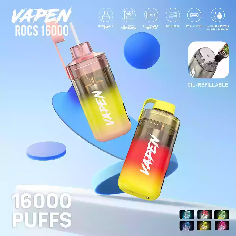 VAPEN ROCS 16000 PUFFS – Wiederbefüllbare Einweg-Vape