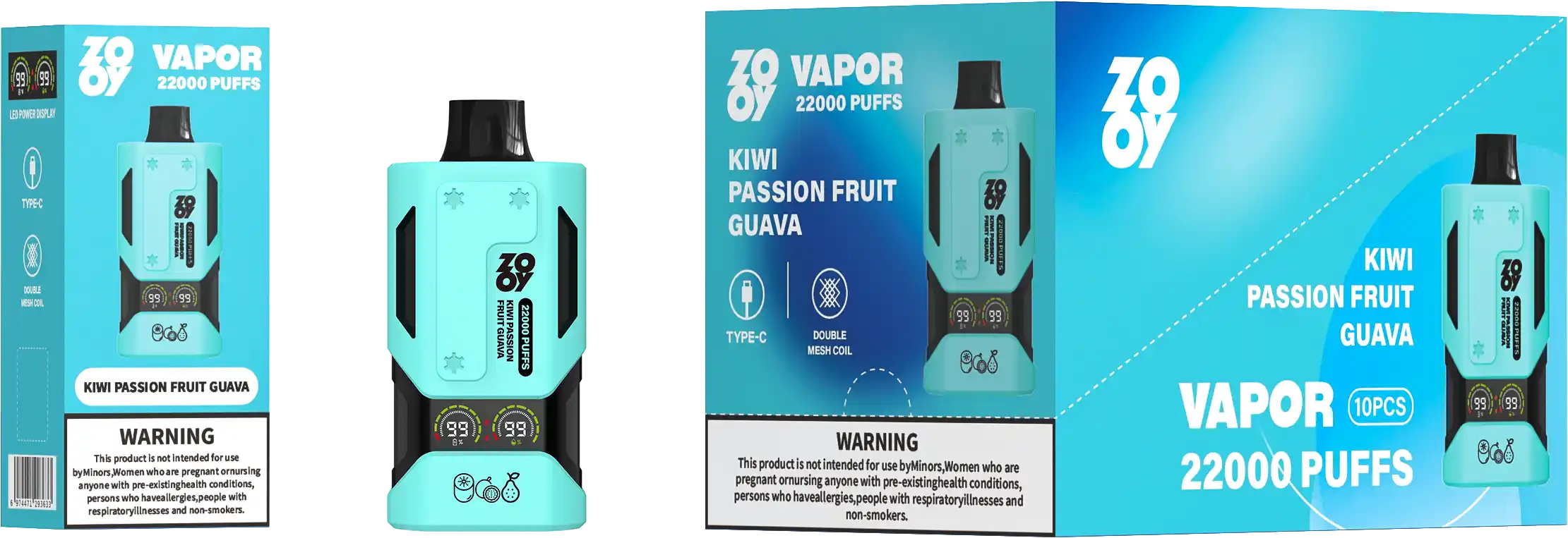 ZOOY Vapor 22000 Puffs – Langanhaltender Einweg-E-Zigarette
