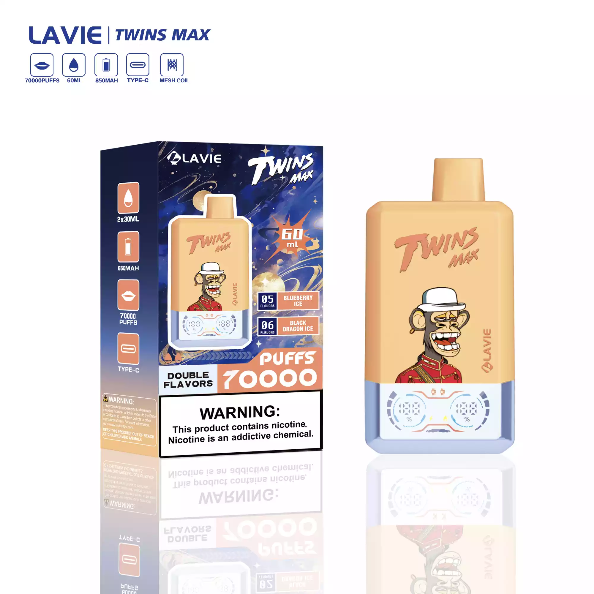 LAVIE Twins Max 70000 – Doppelaromen Vape