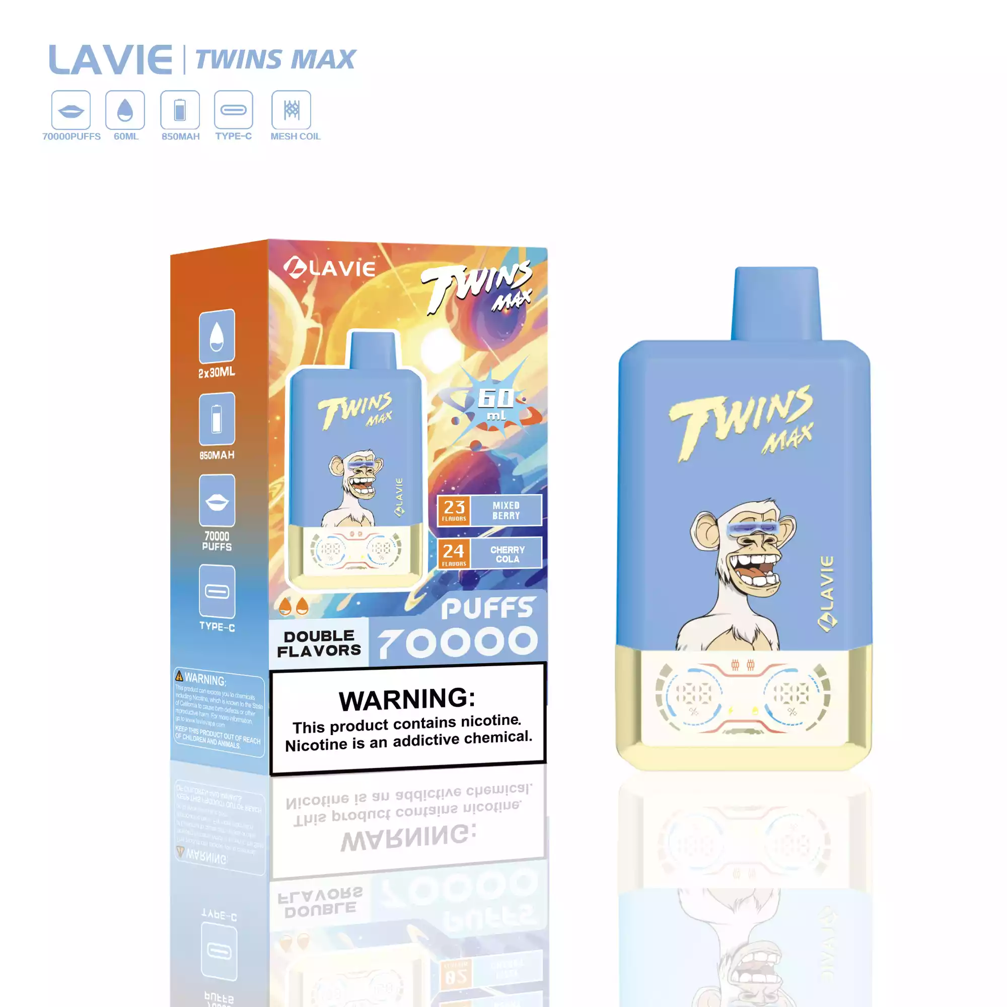 LAVIE Twins Max 70000 – Doppelaromen Vape