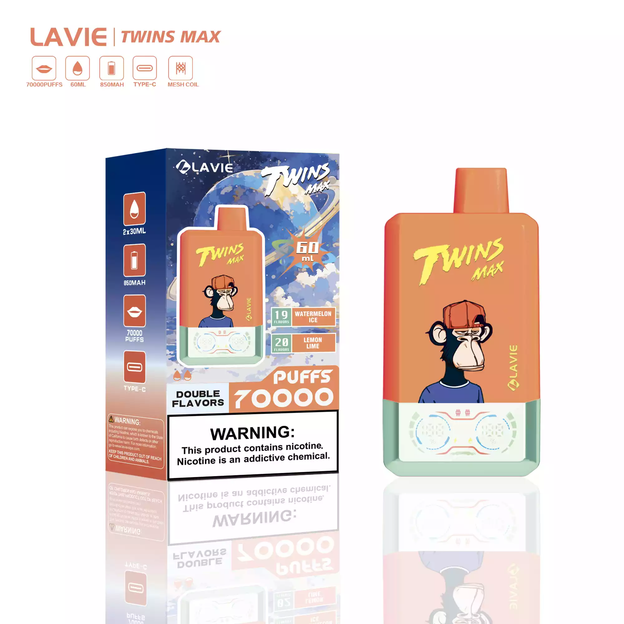 LAVIE Twins Max 70000 – Doppelaromen Vape
