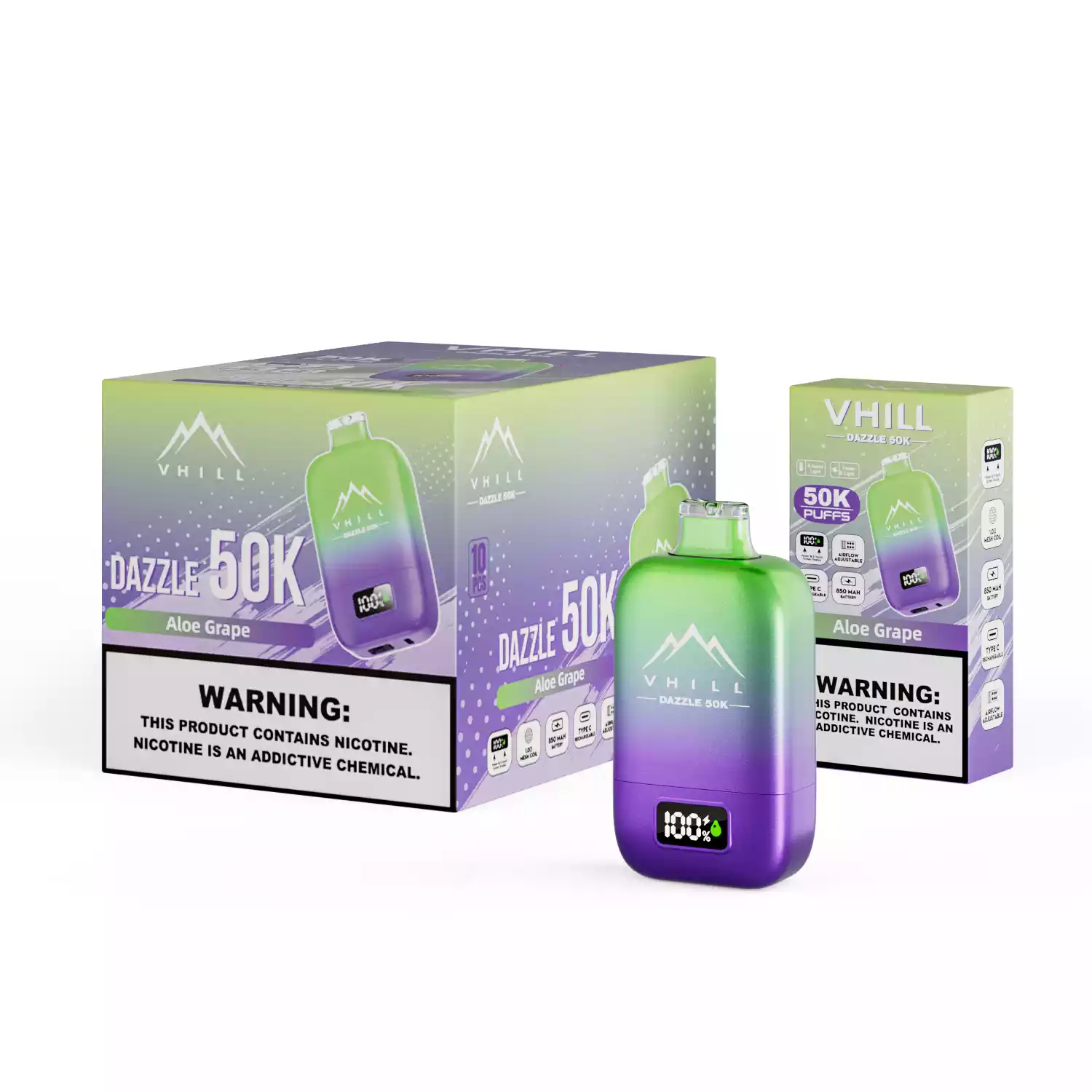 vhill Dazzle 50000 – LCD & Airflow Vape – Bild 2