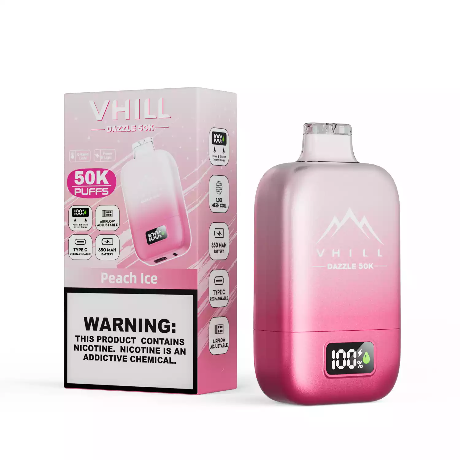vhill Dazzle 50000 – LCD & Airflow Vape