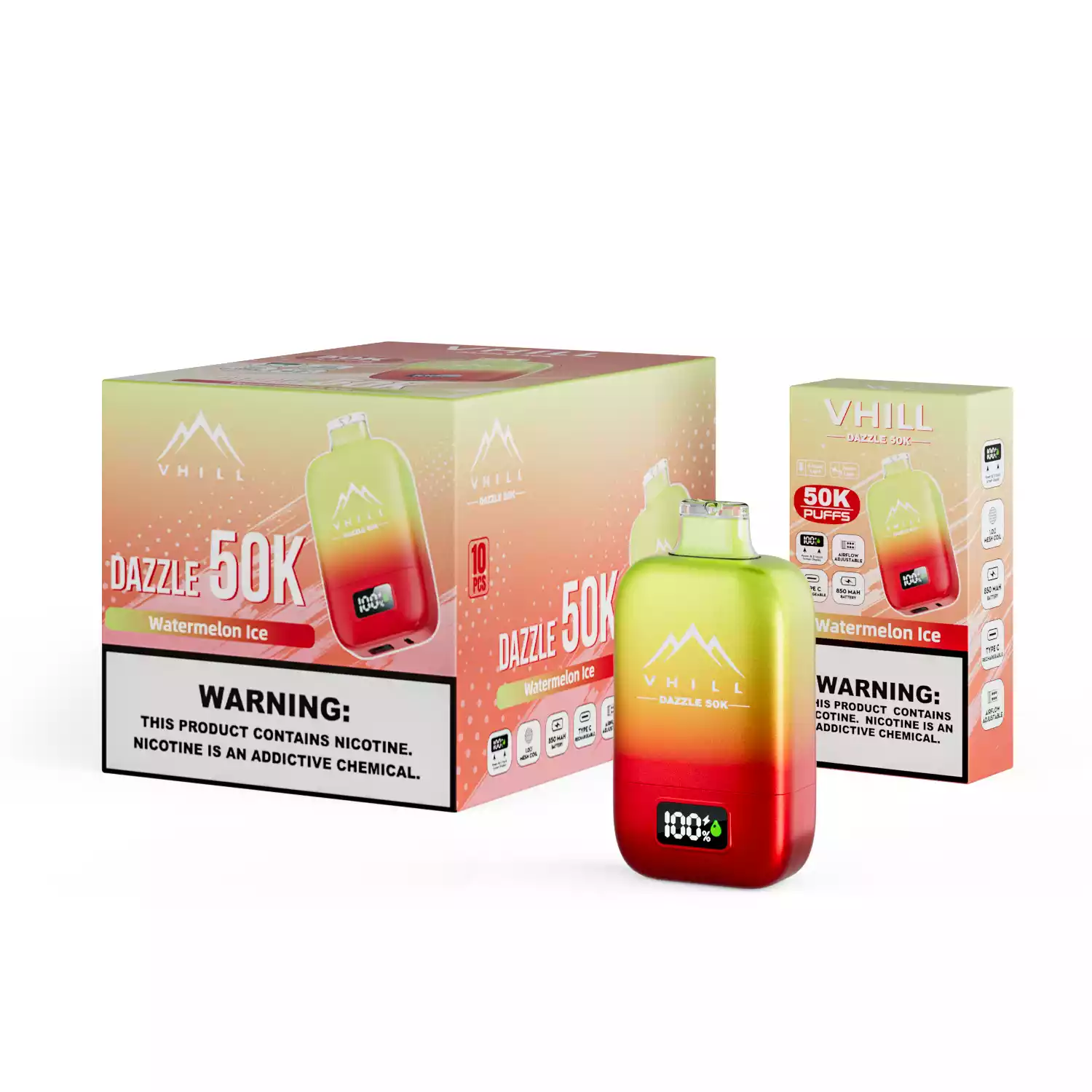 vhill Dazzle 50000 – LCD & Airflow Vape