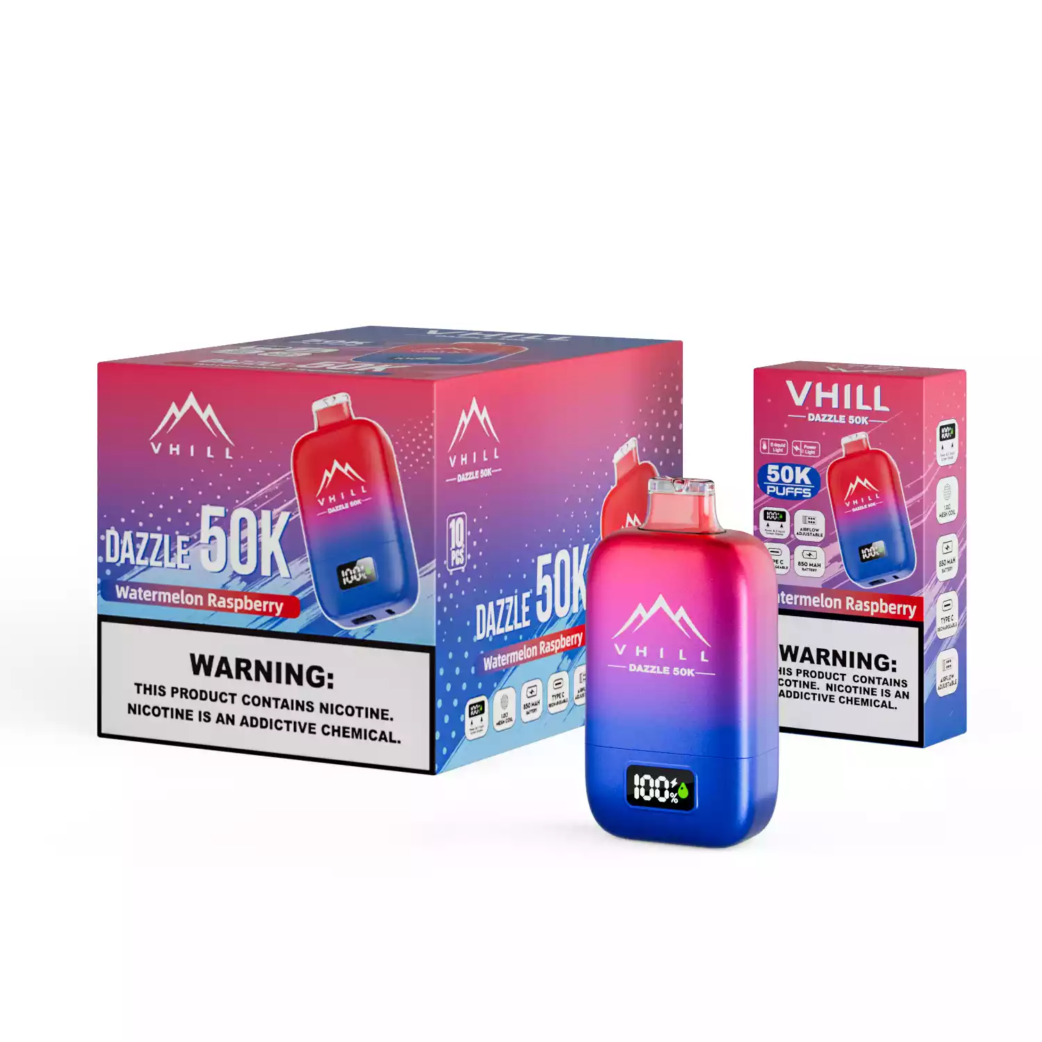 vhill Dazzle 50000 – LCD & Airflow Vape